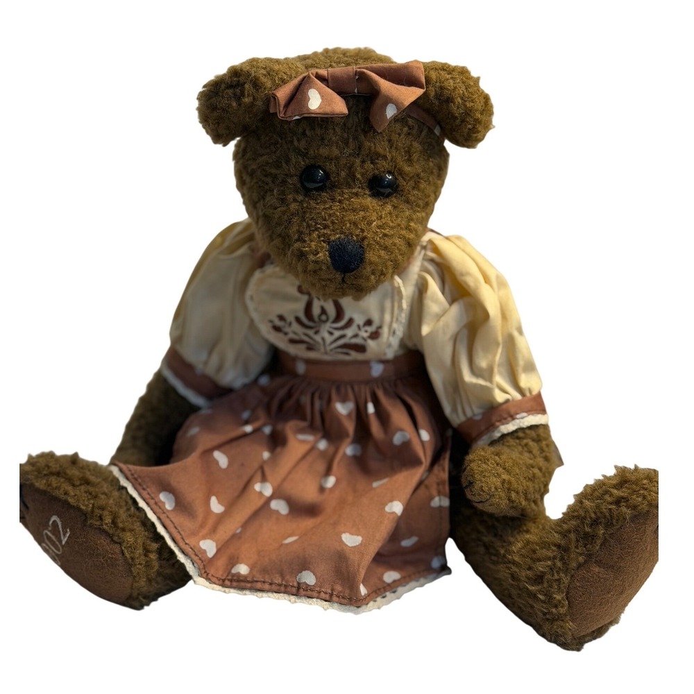 VTG Pfaltzgraff Village Teddy Bear Brown 100th Anniversary 2002 Plush Toy 9 in